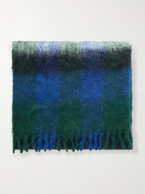 The Row Uma Mohair and Wool-blend Scarf Blue