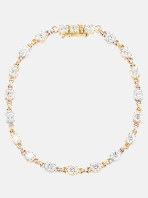 Spinelli Kilcollin Aysa 18kt yellow, rose, and white gold tennis bracelet with diamonds