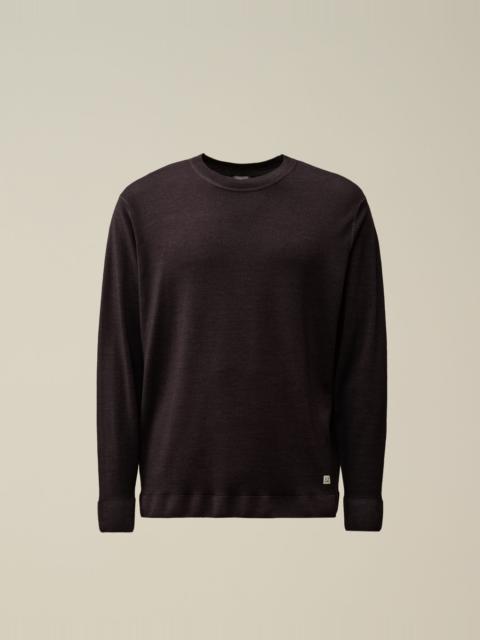 Merino Wool Fast Dyed Crew Neck Logo Knit