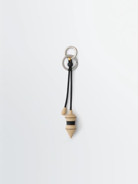 Lemaire BLACK STRIPES PENDULUM BAG CHARM IN WOOD WITH CORD