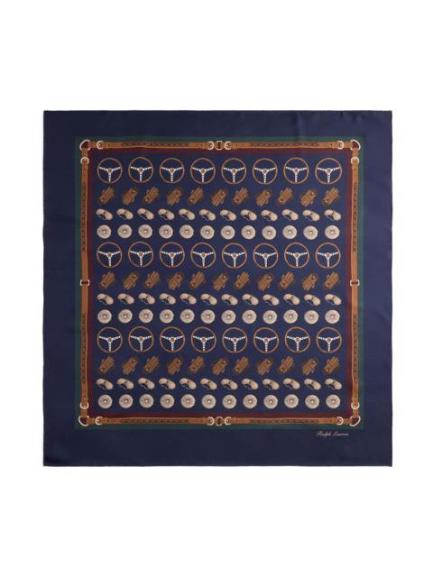 Ralph Lauren Men's Automotive Silk Square Scarf - Navy Multi