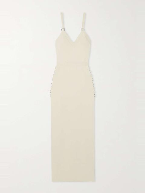 rabanne Embellished knitted maxi dress