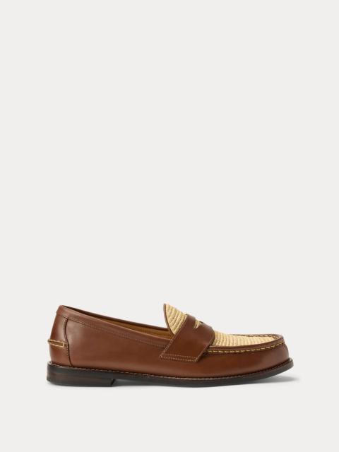 Polo Ralph Lauren Alston Raffia-Trim Leather Penny Loafer