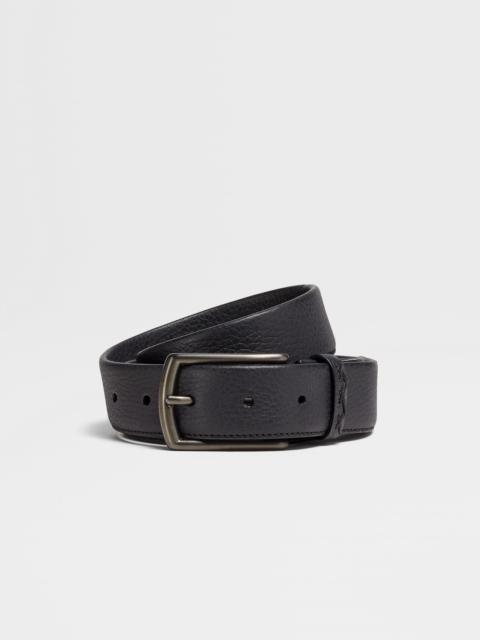 ZEGNA BLACK LEATHER BELT