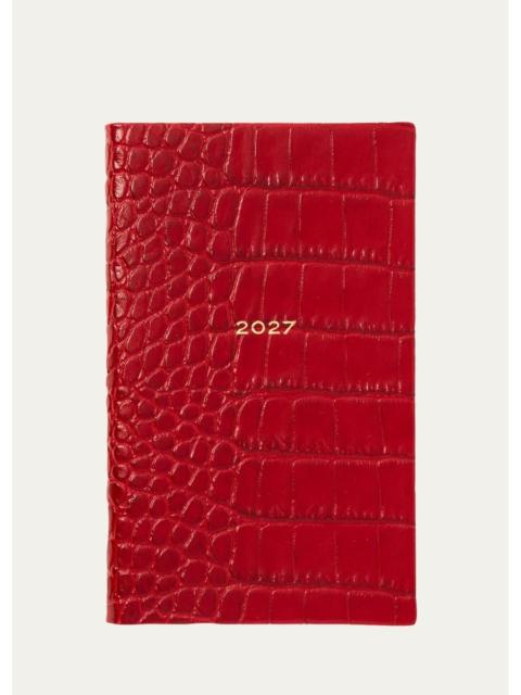 Smythson Panama 2027 Weekly Journal in Mara Croc-Embossed Leather