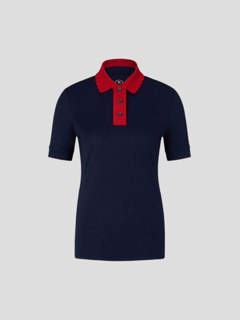 BOGNER Carole Functional polo shirt in Navy blue/Red