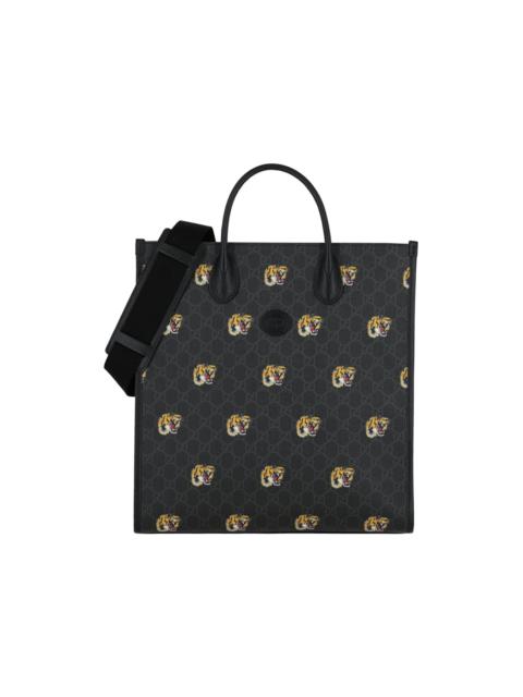 GUCCI Gucci GG Tiger Shoulder Bag Black