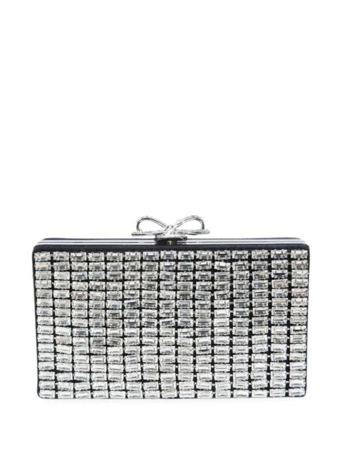 self-portrait Clutch Bag Metallic Bow Detail