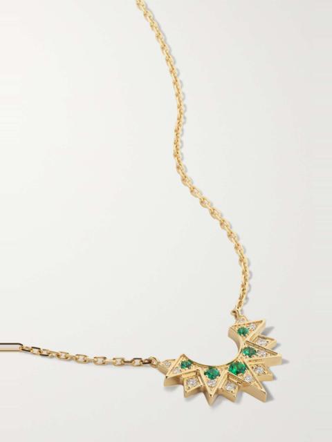 Sunlight rose gold, emerald and diamond necklace