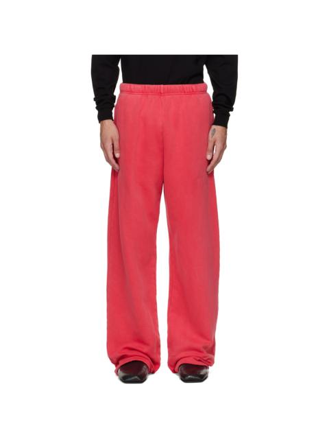 LES TIEN Pink Heavyweight Puddle Sweatpants