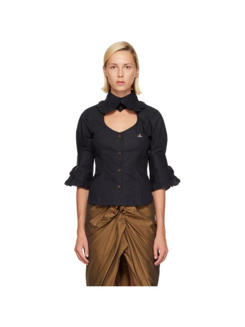 Vivienne Westwood Black S/S Toulouse Frill Shirt