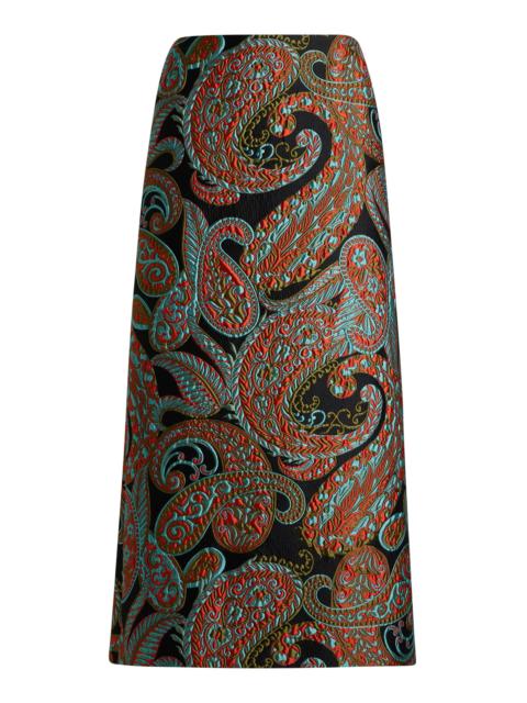 Etro Paisley Brocade A-Line Midi Skirt multi
