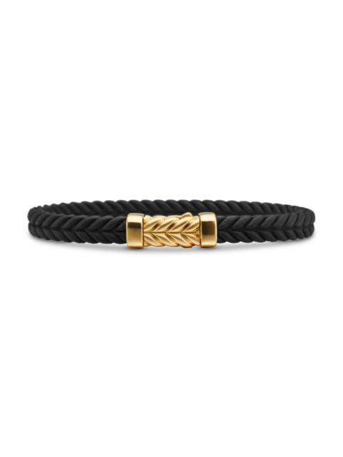 DAVID YURMAN Men's Chevron Bracelet in Black Rubber - Black