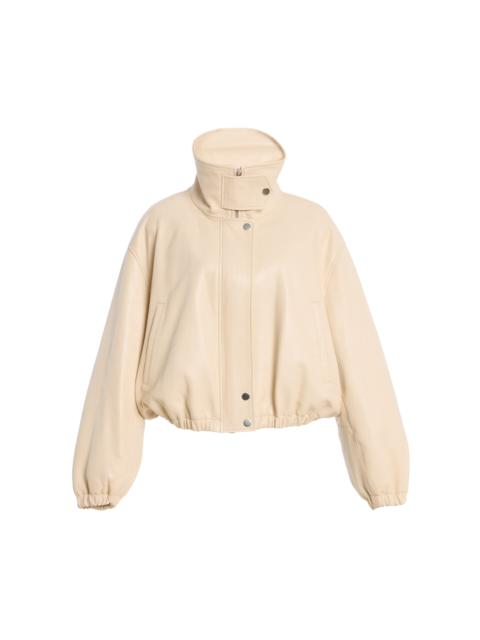 NOUR HAMMOUR Pia Leather Jacket ivory