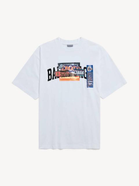 BALENCIAGA Men's Bumper Stickers Medium Fit T-shirt in White