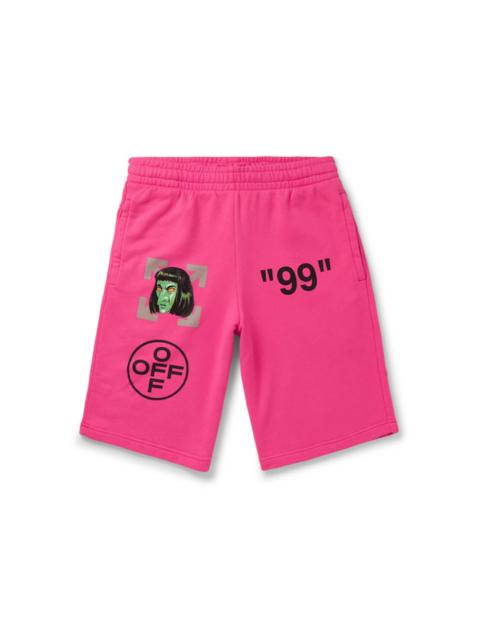 Off-White OFF-WHITE Slim Fit 'Green Man' Print Shorts Pink/Black