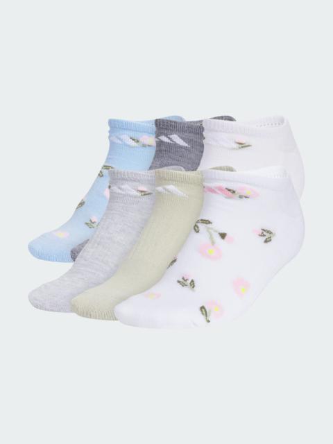 adidas Women's Athletic Cushioned Graphic 6-Pack No Show