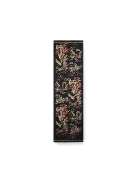 Etro brushed wool scarf with two prints