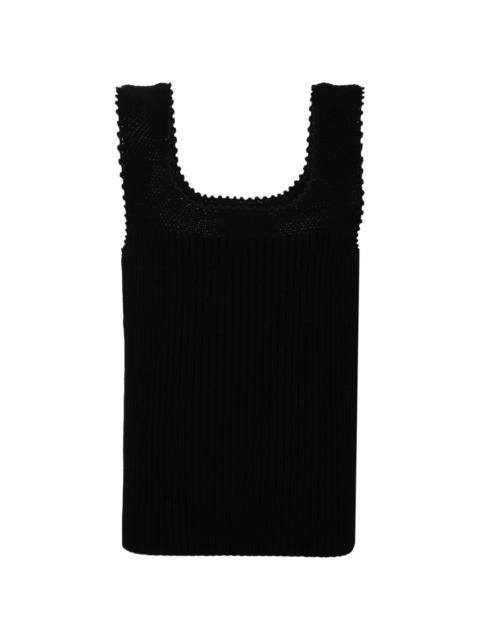 crochet-knit cotton vest