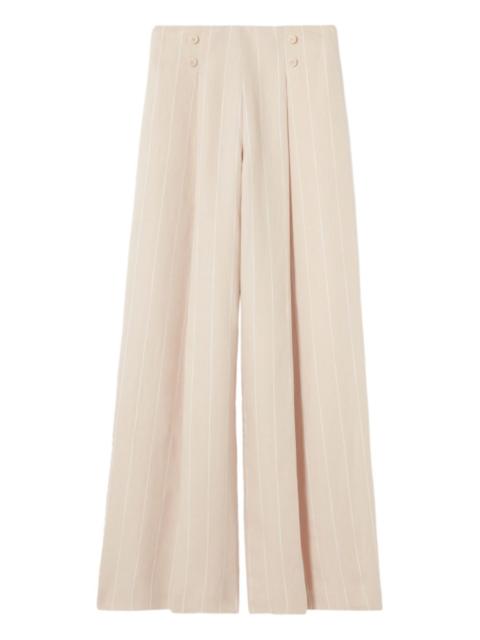 Claudie Pierlot button-detail striped trousers