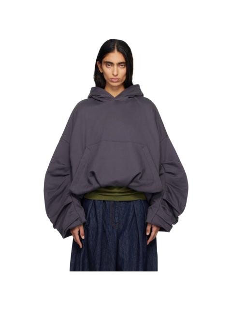 Dries Van Noten Gray Draped Hoodie