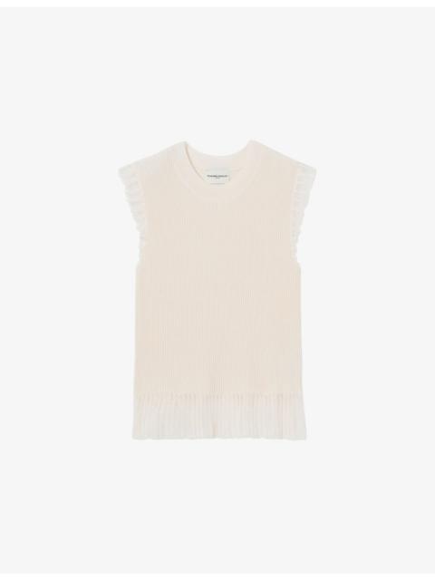 Claudie Pierlot Sleeveless Ribbed Knitted Top