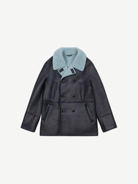 KENZO Leather pea coat