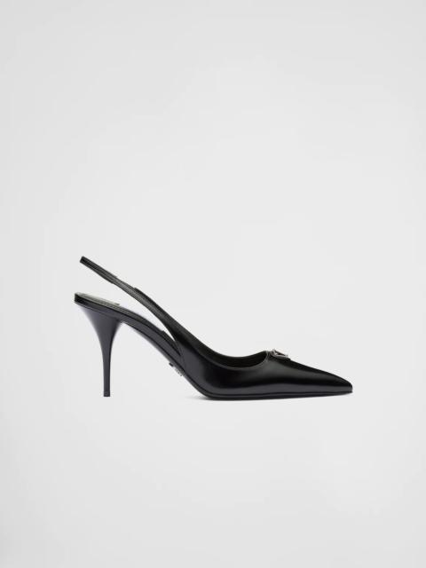 Prada Brushed leather slingback pumps