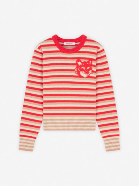 Maison Kitsuné FOX HEAD INTARSIA STRIPED REGULAR JUMPER