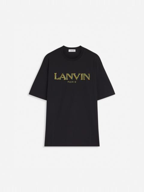 Lanvin CLASSIC T-SHIRT WITH RAFFIA LANVIN PARIS EMBROIDERY