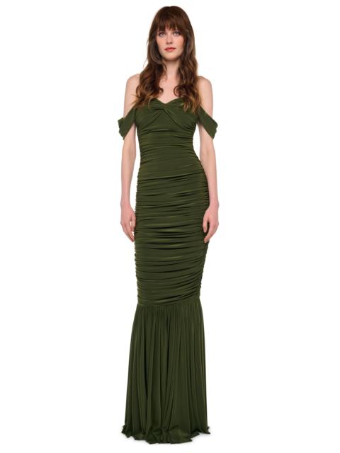 NORMA KAMALI WALTER FISHTAIL GOWN W/ WINGLET SLEEVE
