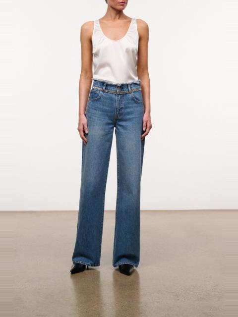 STAUD STAUD DEAN HIGH RISE CRYSTAL JEAN VINTAGE WASH