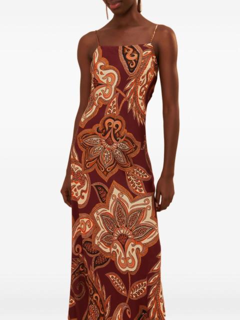 FARM RIO leopard paisley slip maxi dress