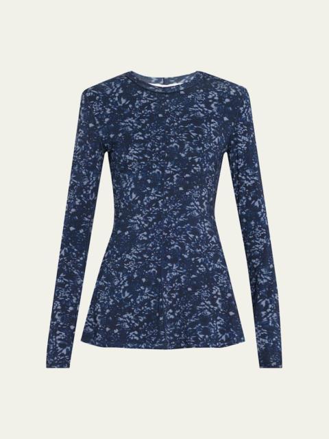 Proenza Schouler Audrey Long-Sleeve Printed Jersey Top
