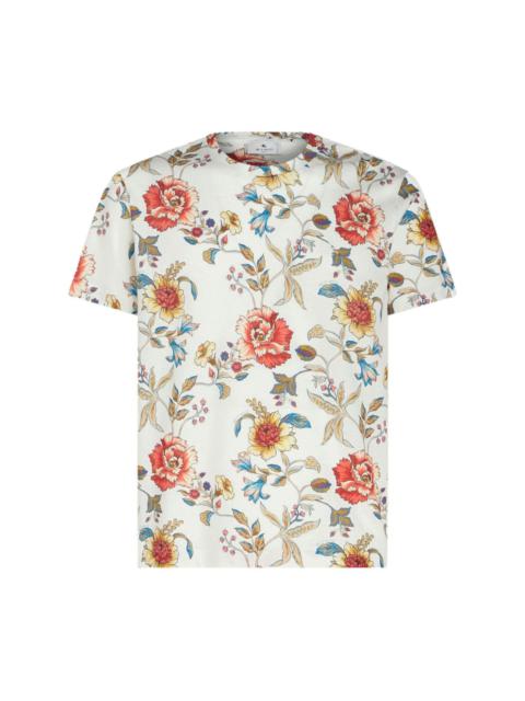 floral-print cotton T-shirt