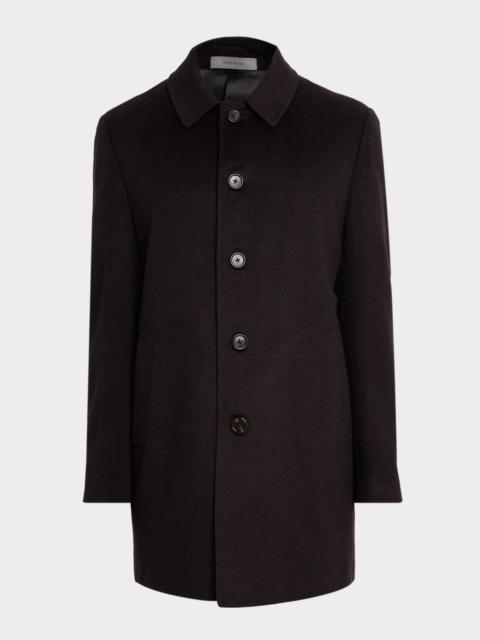 CORNELIANI Men & apos;s Wool Single-Breasted Balmacan Overcoat