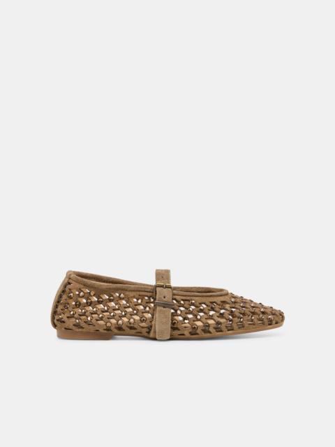 dolce vita MAVIN RHINESTONE BALLET FLATS TAUPE SUEDE