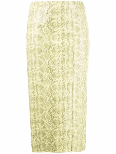 ROTATE snakeskin-print skirt