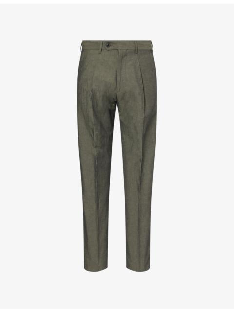 Paul Smith Tapered-Leg Slim-Fit Cotton and Linen Trousers
