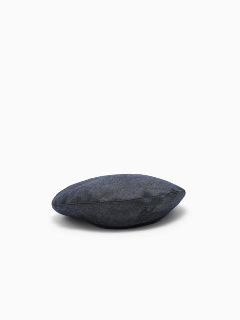 EMPORIO ARMANI WOOL-BLEND BERET WITH DENIM EFFECT SIGNATURE CAPSULE