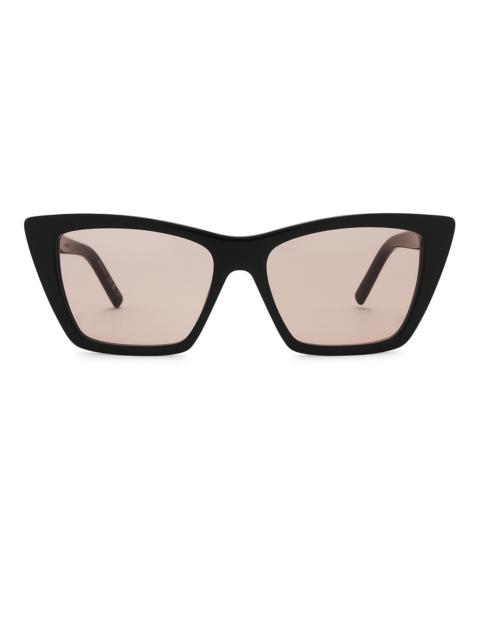 SAINT LAURENT Acetate Lettering Logo Cat Eye Sunglasses
