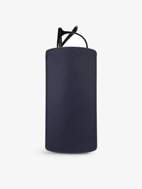 Smythson Panama cross-grain leather glasses case