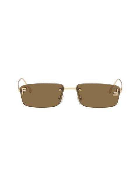 FENDI Gold 'Fendi First' Crystal Sunglasses