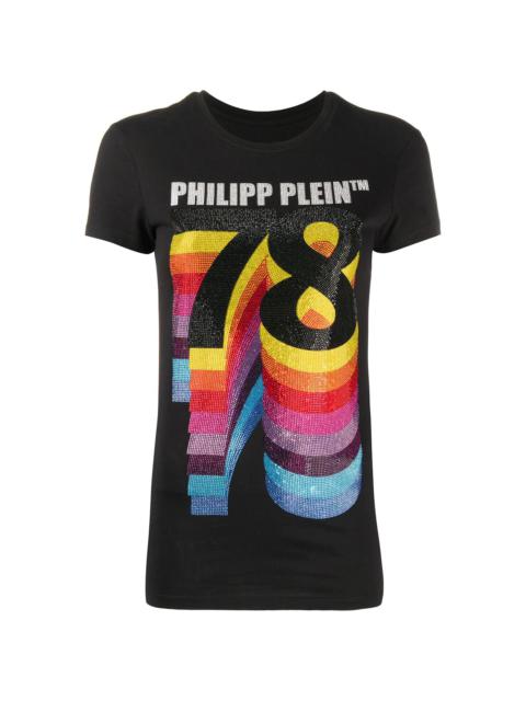 embellished 78 print T-shirt