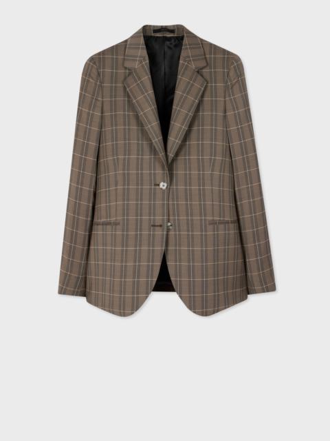 Paul Smith Taupe Two Button Check Blazer