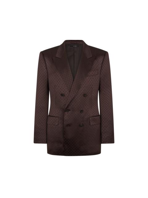 TOM FORD CREPE SATIN POLKA DOT JACQUARD JACKET