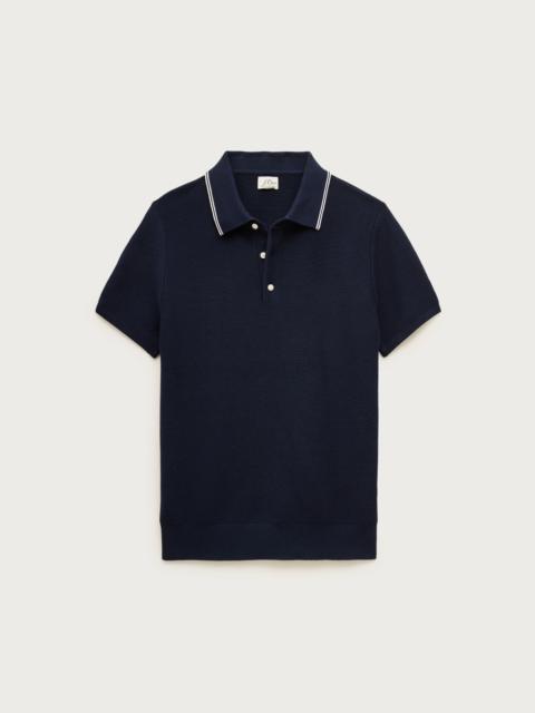 J.CREW Short-sleeve tipped sweater-polo in Pima cotton