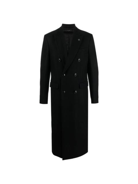 double-breasted notched-lapel coat