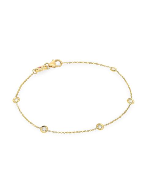 ROBERTO COIN Women's Tiny Treasures 18K Yellow Gold & Diamond Bezel Station Bracelet - Gold