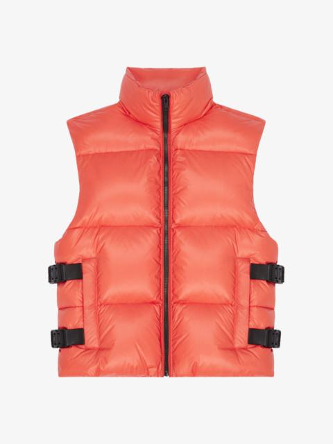 SLEEVELESS PUFFER JACKET WITH BUCKLES